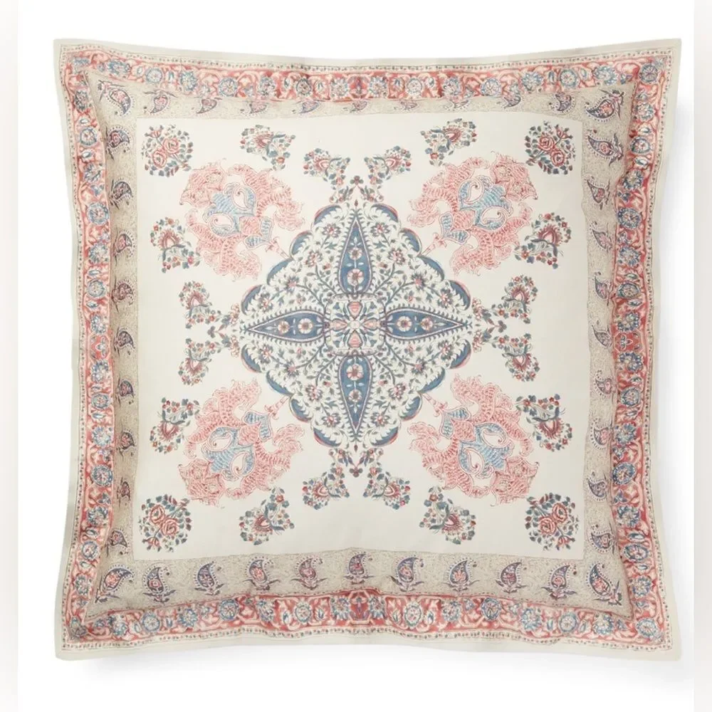 RALPH LAUREN ISLESBORO FERNHILL PAISLEY FLORAL 100% COTTON EUROPEAN SHAM CASES